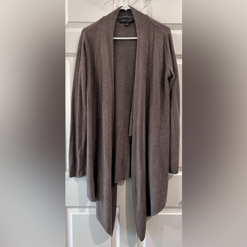 Barefoot‎ Dreams CozyChic Lite Knit Open Front Taupe Cardigan Sweater Womens XL